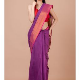 Durga Handlooms Khaadi Handloom Saree with Broad Zari Border and Running Blouse Piece-picture-13