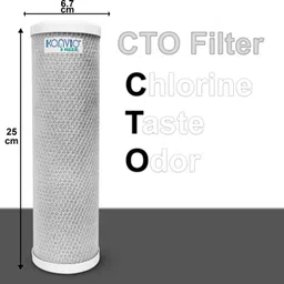 konvio neer CTO GAC Carbon Filter with 10 Inch PP Spun Set for Under Sink RO Water Purifier- Media Filter Cartridge image 3