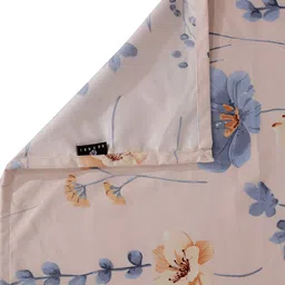 Arrabi Peach-Coloured & Blue Floral Printed 6-Seater Table Cover image 2