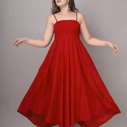 stainland Women Fit and Flare Red Midi/Calf Length Dress-picture-16
