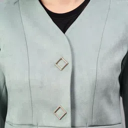 cantabil Women Solid Single Breasted Casual Blazer image 4