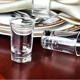 verphx (Pack of 2) Heavy Round Base Straight Vodka Tequila Shot Glasses, Crystal Glass Glass Set Shot Glass image 2