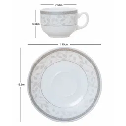 Cello Opalware Divine Coffee /Tea Cup Saucer Set (Set of 6pcs Cup & 6pcs Saucer) image 3