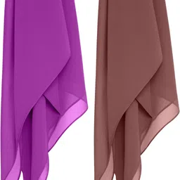 matifa Solid Georgette Women Multicolor Scarf, Stole-picture-18