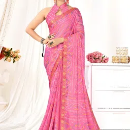 Panzora Women Bandhani Printed Saree-picture-19