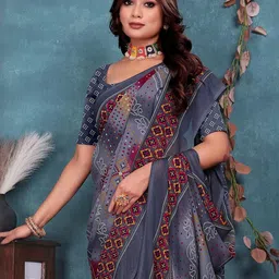 KANOODA Bandhani Printed Pure Georgette Saree-image-62