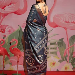 Anouk Rustic Bandhani Zari Silk Blend Bandhani Saree image 3