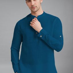 Vida Loca Men Mandarin Collar Full Sleeves Short Kurta-picture-30