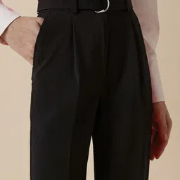 Allen Solly Woman High-Rise Pleated Formal Trousers image 4