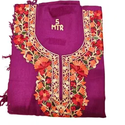 Vrinde Embroidered Unstitched Dress Material image 4