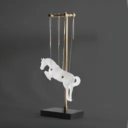SMOKEY COCKTAIL White & Gold-Toned Luxury Flying Horse Showpiece-image-86