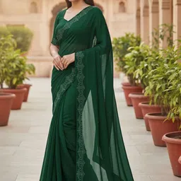 Moda Rapido Embellished Zari Poly Georgette Heavy Work Saree-picture-15
