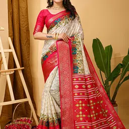 V3 FASHION STUDIO Ethnic Motifs Zari Art Silk Banarasi Saree-image-66