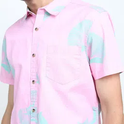 LOCOMOTIVE Men Cutaway Collar Solid Cotton Slim Fit Casual Shirt image 2