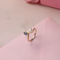 Mia by Tanishq Swirl Spark Women Pearl Ring-image-59