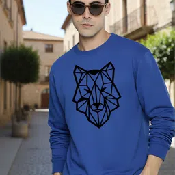 Moda Rapido Men Blue Graphic Printed Sweatshirts-image-69