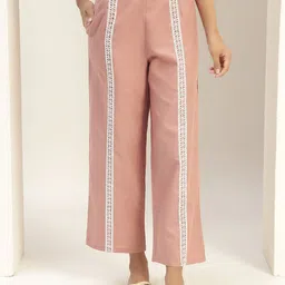 Bani Women Pink Color Collar Neck Casual Tunic With Trouser Co-Ords Set image 4