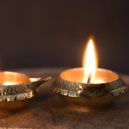 CraftVatika Yellow 2 Pieces Textured Diyas-image-5