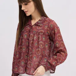 DressBerry Print Bohemian Chiffon Top image 4