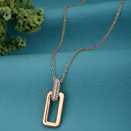 Carlton London 18kt Rose Gold Plated CZ Pendant with Chain-picture-39