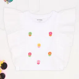 Pantaloons Junior Girls Applique Pure Cotton T-shirt-image-90