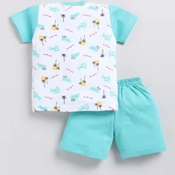 Annie Boys Pack Of 2 Pure Cotton T-shirt with Shorts image 4