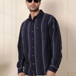 WROGN Men Comfort Opaque Striped Casual Shirt-image-47