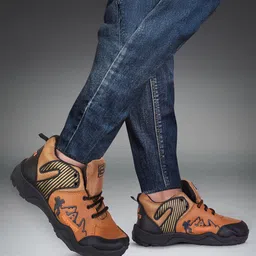 DRACKFOOT Men Leather Lace-Ups Running Non-Marking Shoes image 3