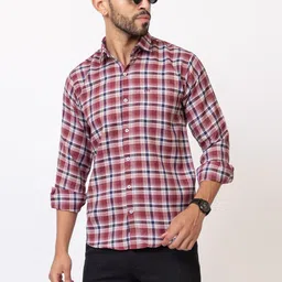 MODERNITY Men Comfort Slim Fit Tartan Checks Checked Casual Shirt image 5