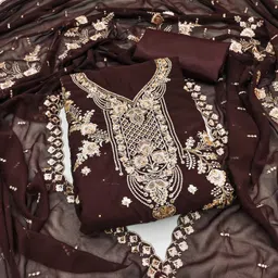 Rangtulika Ethnics Embroidered Unstitched Dress Material-picture-12