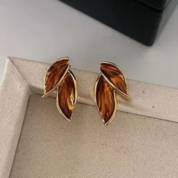 CIKIT Enamelled Leaf Shaped Studs-picture-25