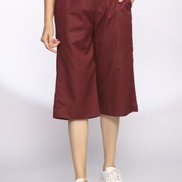 LetsDressUp Women Wine Cotton Relaxed Fit Shorts-picture-13