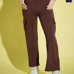 DIMPY GARMENTS Women Relaxed High-Rise Cargos Trousers-image-35
