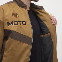 The Roadster Life Co. Typography Printed Stand Collar Bomber Jacket image 5