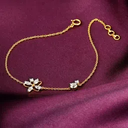 GIVA Women 14 Kt Gold Floral Magic Diamond Bracelet-picture-51