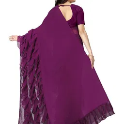 F FASHION Pure Georgette Ruffle Saree image 4