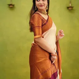 Mitera Woven Design Zari Banarasi Saree image 3