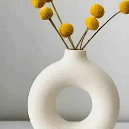 THE SACRED GIFTS White Donut-Shaped Ceramic Flower Vases-image-72