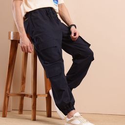 Mast & Harbour Men Mid-Rise Tapered Fit Cargo-Style Joggers-picture-34