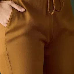 Sangria  Embroidered Three Quarter Sleeves A-Line Kurta With Trousers image 3