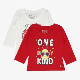 Bodycare Girls Pack Of 2 Typography Printed Round Neck Cotton T-shirts-picture-30