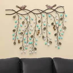 vedas W-Kyra Brown & Green Tree With Birds Wall Dcor-image-35