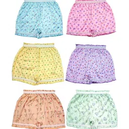 KIDBIRD Infant Girls Pack Of 6 Printed Combed Cotton Boy Shorts Briefs Allov-01KID06-picture-34