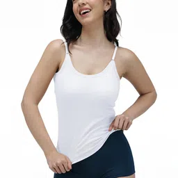 Amul Comfy Women's Cotton White Plain/Solid Slips with Adjustable Straps - Pack of 4-picture-17