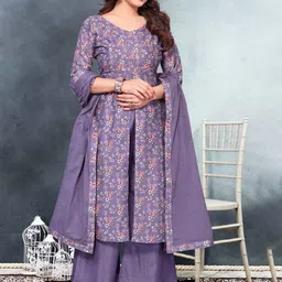 Chandanicollection Women Floral Printed Empire Kurta with Palazzos & Dupatta Kurta Sets image 2