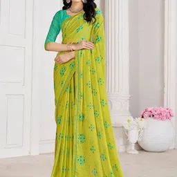 Panzora Floral Beads and Stones Poly Chiffon Designer Saree-picture-34