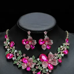 Shining Diva Fashion Gold-Plated Crystal studded Jewellery Set image 2