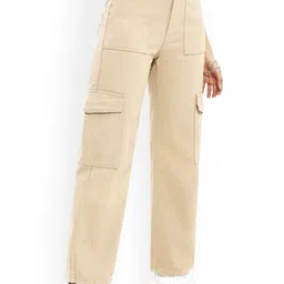 NU CLOTHS Women Jean Regular Fit High-Rise Stretchable Cargo Jeans image 2