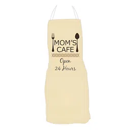 THEYAYACAFE Mother's Day Beige & Brown Printed Velvet Waterproof Apron-image-5