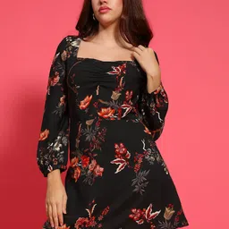 Oxolloxo Floral Print Fit & Flare Dress-picture-16